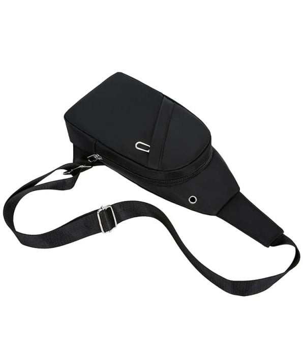 Minimalist Black Crossbody Sling Bag – Lightweight & Stylish Travel Chest Pack For Men & Women